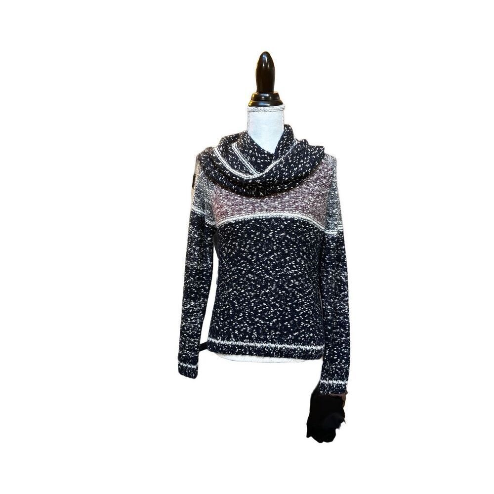 M. Rena long cowl, neck, long sleeve turtle neck wool and mohair blend